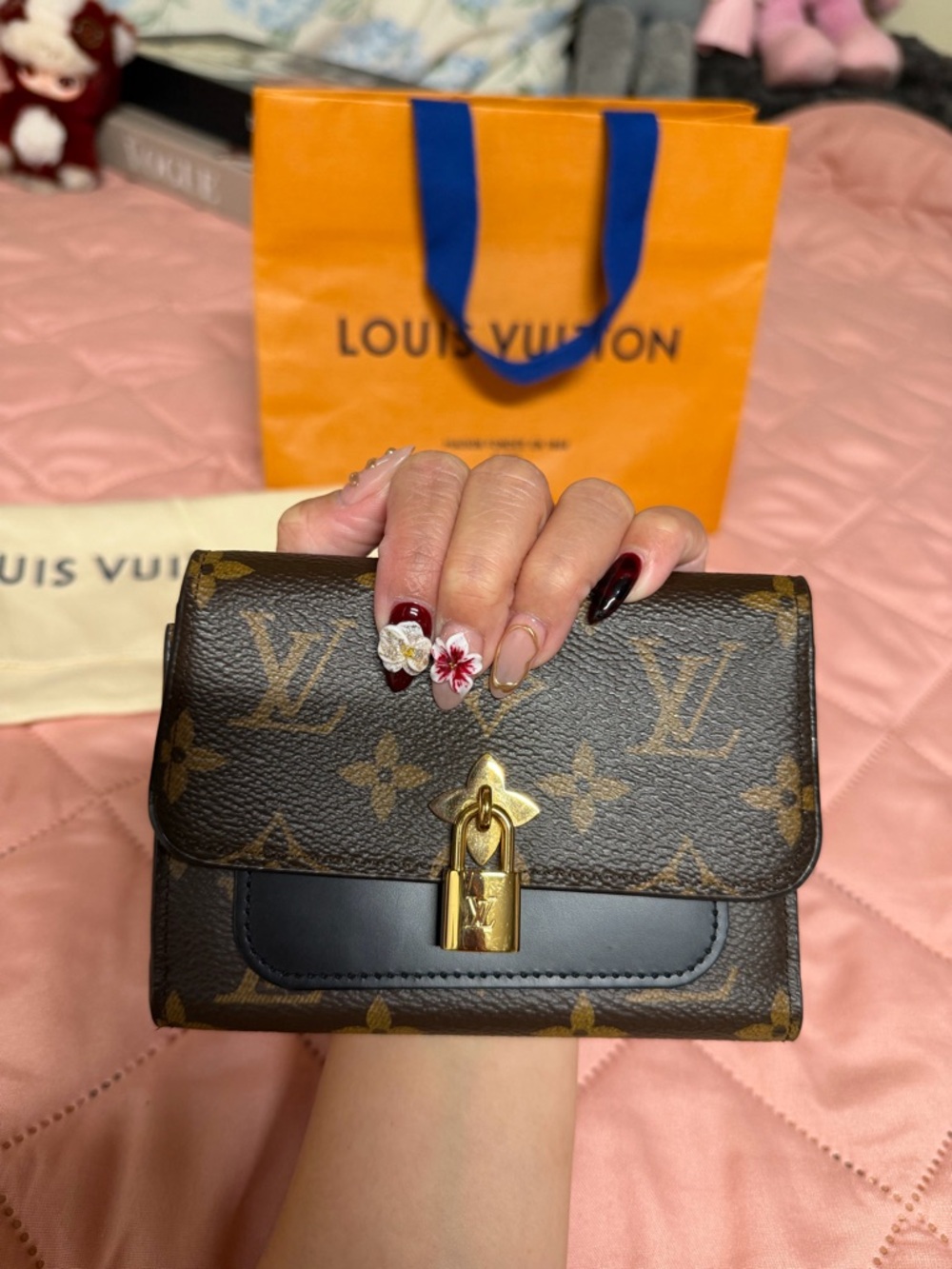 Louis Vuitton Monogram Small Wallet with Gold Padlock